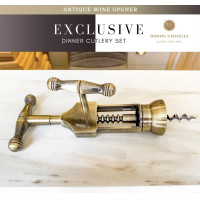 ราคา Dining Vaisselle - ที่เปิดขวดไวน์ Antique Wine Corkscrew 19×8ซม. สไตล์วินเทจ Antique Copper (10766862)