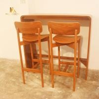 ราคา PF_Phrae | ชุดโต๊ะบาร์ไม้สัก ชุดโต๊ะบาร์2ที่นั่ง เก้าอี้ไม้สัก ขนาดW150cm. L45cm. H110cm. สีเนื้อไม้ (10769432)