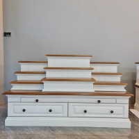 ราคา Klong 9 Furniture โต๊ะหมู่บูชาไม้ยางแท้ รุ่นนั่งกราบ ไม้สีเข้ม White(สีขาว) W150xH85xD60 cm. (10786185)