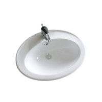 ราคา American Standard อ่างล้างหน้าฝังบนเคาน์เตอร์ **ไม่รวมก๊อกน้ำ** รุ่น TF-0477 สีขาว สีขาว (10864373)