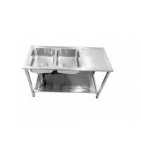 ราคา CLOSE อ่างล้างจานพร้อมขาตั้ง 2 หลุมมีที่พัก SUS304 120x50x21 ซม. PS2-12050 สีสแตนเลส สีสแตนเลส (10890380)
