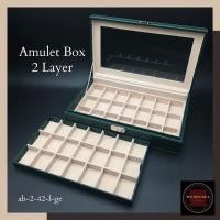 ราคา MUNDUDEE กล่องใส่พระ รุ่น 2 ชั้น 42 องค์ หนัง PU Leather Amulet box Amulet 2/42 Green Rolex (10891733)