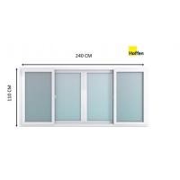 ราคา Hoffen PRO หน้าต่างบานเลื่อนสี่ช่อง uPVC ขนาด 240X110 ซม.