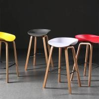 ราคา Foammy shop เก้าอี้ทรงสูง เก้าอี้เคาน์เตอร์บาร์ เก้าอี้ขาเหล็กหุ้มลายไม้เฟอร์นิเจอร์แต่งบ้าน แดง 42 x 49 x 85 cm. (11090562)