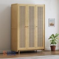 ราคา LIVINGHOM ตู้เสื้อผ้าไม้ยางพารา รุ่น Aimer-W (เอมเมอร์-ดับบลิว) แต่งหวาย สไตล์มินิมอล สีธรรมชาติ 120ซม. กรุงเทพฯ และ ปริมณฑล (12031419)