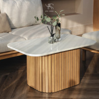 ราคา YKS HOME โต๊ะกลาง โต๊ะกลางโซฟา รุ่น Ren (หน้าท๊อปหินสังเคราะห์) ดีไซน์เรียบหรู D50 x W90 X H40 cm. (12042012)