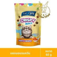 ราคา [MALETKHAO] Cat n joy (แคทเอนจอย) แบบซอง Crispy Bites ขนมแมวกรุบกรอบ ขนาด 60 กรัม แซลมอน,หล (12081017)