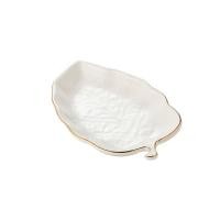 ราคา Storehaus จานใส่เครื่องประดับ จานรูปใบไม้ จานใส่สบู่ จานเซรามิก รูปใบไม้สีขาวทอง (12199877)