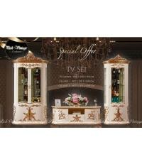 ราคา TRIODECOR ชุดตู้วางทีวีพร้อมตู้โชว์ สไตล์ยุโรป GRAND PALACE SET1 กทม / ประกอบ (12097191)