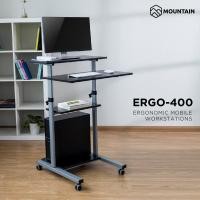 ราคา MOUNTAIN โต๊ะคอมพิวเตอร์ พร้อมที่วางคีย์บอร์ดและซีพียู (4 ชั้น) รุ่น ERGO-400 มีล้อเลื่อนปรับระดับได้ (12287435)
