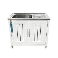 ราคา CLOSE ตู้พร้อมซิงค์ล้างจานสเตนเลส 1 หลุมมีที่พัก 89x51x80 ซม. LOUIS สีขาว (12295565)