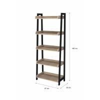 ราคา DELICATO ชั้นวางของ 5 ชั้นขาเหล็ก รุ่น BEECH ขนาด 67X33X160ซม.สีน้ำตาลอ่อน (12320289)