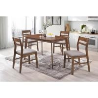 ราคา DELICATO ชุดโต๊ะอาหาร 4 ที่นั่ง รุ่น RENATO โต๊ะ:80x120x75ซม. เก้าอี้:46x50x80.5ซม. สีวอลนัท (12277806)