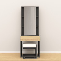 ราคา DELICATO โต๊ะเครื่องแป้งพร้อมสตูล รุ่น Deamon ขนาด 60X40X165ซม.สีโอ๊ค-เทา (12324298)