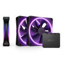 ราคา NZXT F120 RGB Duo Triple Pack 3x120mm RGB Fan With Controller สีดำ (Black) (12380706)