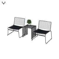 ราคา DunyaveeDesign เซตเก้าอี้ร้านกาแฟ ชุดเก้าอี้สนาม ที่นั่งต่ำ 2 ที่นั่ง รุ่น Urban breeze สีดำด้าน คุณภาพดี Set 1 (12436384)