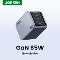 ราคา UGREEN รุ่น 25260 Nexode Pro 65W GaN USB-C*2 USB-A*1 หัวชาร์จ Super Fast Charging ขนาดเล็ก ขาพับเก็บได้ 65W + C to C 2M 100W (12447522)