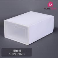 ราคา Homelove กล่องรองเท้า แบบใสฝาเปิดปิดได้ พับเก็บได้ ต่อได้หลายชั้น สีพาสเทล 8 สี ผู้หญิง - ขาว (12446944)