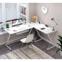 ราคา Homelove โต๊ะทำงาน ขนาดใหญ่ รูปตัว L โต๊ะคอม computer desk ดีไซน์ใหม่ทรงทันสมัย โต็ะ L - ขาว (12446327)