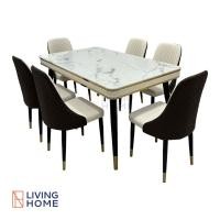 ราคา Livinghome Furniture ชุดโต๊ะอาหารหินอ่อน+เก้าอี้ 4 , 6 ที่นั่ง รุ่น Carina ต่างจังหวัดไม่ประกอบ 6 ที่นั่ง (12497882)