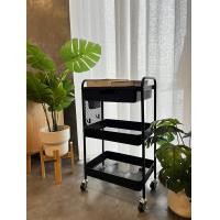 ราคา Vintage ชั้นเหล็กมีล้อ สำหรับใส่ของ จัดบ้านให้เป็นระเบียบ แต่งบ้าน #RY810452 สีดำ (12488653)