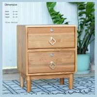 ราคา TYME ตู้ลิ้นชัก หัวเตียง ไม้สักแท้ Side bed รุ่น Wall E flower 2 ลิ้นชัก มือจับทองเหลือง H50xW40xD30 แลคเกอร์ด้าน สิ (12520372)