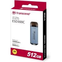 ราคา Transcend ESD300 512GB USB-C 10Gbps Upto 1050MB/s Aluminum Portable SSD SKY BLUE (12603400)
