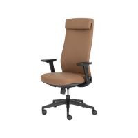 ราคา Modernform เก้าอี้พร้อมที่พิงศีรษะ BEASTON แขนปรับ ขาไนลอน หุ้มหนังแท้ น้ำตาล (12626328)