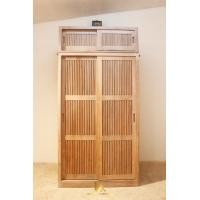 ราคา PF_Phrae | ตู้เสื้อผ้าไม้สักสไตล์ มินิมอล สองท่อน บานเลื่อน สีเสี้ยนขาว สีเสี้ยนขาว 120*240ซม. (10911889)