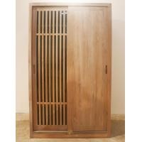 ราคา PF_Phrae | ตู้เสื้อผ้าไม้สัก บานเลื่อนทึบและบานเลื่อนกระจกซี่ สีเสี้ยนขาว สีเสี้ยนขาว 120*200ซม. (10911896)