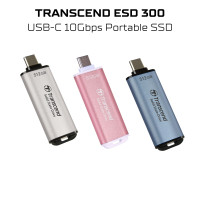 ราคา Transcend ESD300 512GB USB-C 10Gbps Upto 1050MB/s Aluminum Portable SSD PINK (12603399)