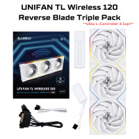 ราคา LIAN LI TL120 Wireless Reverse White 3x120mm Triple Pack With L-Controller PWM FAN (12603644)