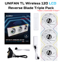 ราคา LIAN LI TL Wireless LCD 120 Reverse White Triple Pack 3x120mm With L-Controller PWM FAN (12603646)