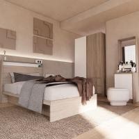 ราคา Looms ชุดห้องนอน ขนาด 3.5 ฟุต รุ่น KYOTO สีโซลิดโอ๊คตัดสีขาว แบรนด์ LOOMS (12605946)