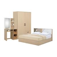 ราคา Furinbox ชุดห้องนอน รุ่นแมกโนเลีย+ฟินซ์ (เตียง, ตู้เสื้อผ้า 2 บาน, โต๊ะเครื่องแป้ง) ขนาด 5 ฟุต (12711676)