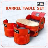 ราคา LOFT4U : โซฟารับรองแขกถังน้ำมัน3-4ที่นั่ง เบาะหนัง (ระบุสีในแชท) (ตัวอย่างสีดูในรูปภาพ) โต๊ะ60x120cm (12697214)