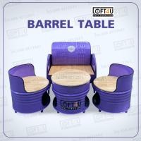 ราคา LOFT4U : โซฟารับรองแขกถังน้ำมัน3-4ที่นั่ง เบาะไม้(ระบุสีในแชท) (ตัวอย่างสีดูในรูปภาพ) โต๊ะ60x60Cm (12697136)