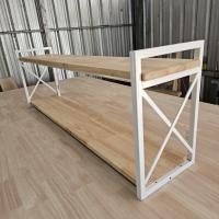 ราคา KADStudioไม้แท้ C2 ชั้นวางของติดผนัง แนวมินิมอล เหล็กสีขาว ด้านข้างเป็นตัว X มีแผ่นไม้สีใส ชั้นบนและล่าง 150*30*25 c2+มีราวแขวน (12715914)
