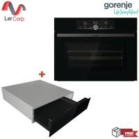 ราคา (Gorenje) เตาอบไมโครเวผแบบคอมแพค BCM4547A10BG 45ซม. + ลิ้นชักอุ่นอาหาร WD1410BG กระจกดำ (12703617)