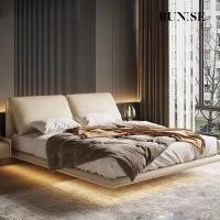ราคา BUNISE เตียงนอนหนังลอยตัวสุดหรู รุ่น H37 - เตียงนอน 6 ฟุต สำหรับห้องแต่งงาน ฐานไม้แท้ ดีไซน์โมเดิร์น 1500mm*2000mm (12715520)