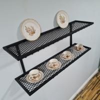 ราคา KADStudio ชั้นวางของติดผนังแบบตะแกรงเหล็ก ขนาด 99x25x35 สไตล์ลอฟท์ Loft ดำ หรือ Minimal ขาว [AD] สีดำ (12715836)