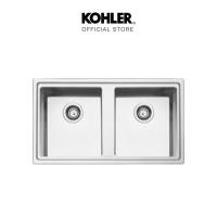 ราคา KOHLER Lison 1.5 bowl kitchen sink อ่างล้างจานสแตนเลส รุ่น ลิซซัน K-99359X-2CD-NA Normal (12683148)