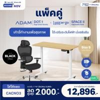 ราคา Dreamstown เซ็ตสุดคุ้ม โต๊ะปรับระดับไฟฟ้า รุ่น Space ll + เก้าอี้ทำงานเพื่อสุขภาพ ADAM DOT.1 THE 3D ERGO CHAIR เก้าอี้ดำ+โต๊ะS+ล้อ (12700032)