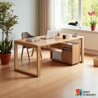 ราคา INDY FURNISH โต๊ะทำงาน โต๊ะเขียนหนังสือ โต๊ะอาหาร รุ่น Manager สีธรรมชาติ 160 x 60 x 76 cm. (12743463)