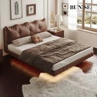 ราคา BUNISE เตียงลอยหนังสไตล์โบราณ รุ่น H2003 สำหรับห้องนอนสมัยใหม่และคู่รัก (1.5m/1.8m) 1800mm*2000mm (12712612)