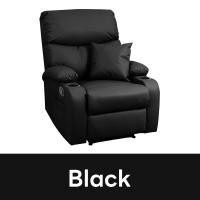 ราคา Pola Polar recliner รีไคลเนอร์ โซฟาปรับนอน โซฟาดูหนัง เก้าอี้พักผ่อน รุ่น Huggo มีช่องที่วางแก้ว Black (12756407)