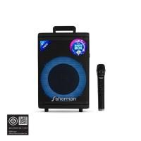 ราคา Sherman APS-260 ลำโพงล้อลาก พร้อมไมค์ลอย ขนาด 8 นิ้ว 15W Bluetooth karaoke (12760130)