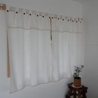 ราคา TiwaHandmade ผ้าม่านแบบคอกระเช้า ผ้าฝ้ายเนื้อหนามองไม่ทะลุ สีขาวนวล มีระบายถักโครเชต์ชายบน กว้าง110สูง130ซม (12760894)