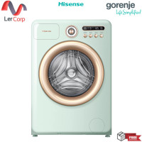 ราคา (Gorenje) HISENSE Roman Holiday Series เครื่องซัก/อบ ฝาหน้า Inverter 10.5/7 kg (สีRoman Green) รุ่น WD105R5 (12707817)