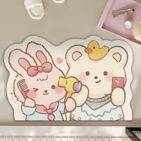 ราคา PP Home แผ่นรองกันลื่นในห้องน้ำ รูปการ์ตูนน่ารัก น้องหมาน้องกระต่าย พรม พรมยาง แผ่นซับน้ำ bathroom mat 44086 กระต่ายเป่าผม (12776926)